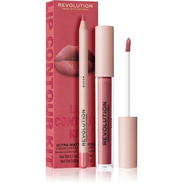 Makeup Revolution Makeup Revolution Lip Contour Kit комплект за устни цвят Queen