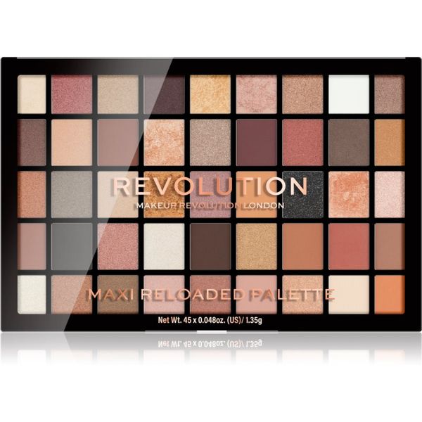 Makeup Revolution Makeup Revolution Maxi Reloaded Palette палитра с прахообразни сенки за очи цвят Large It Up 45x1,35 гр.