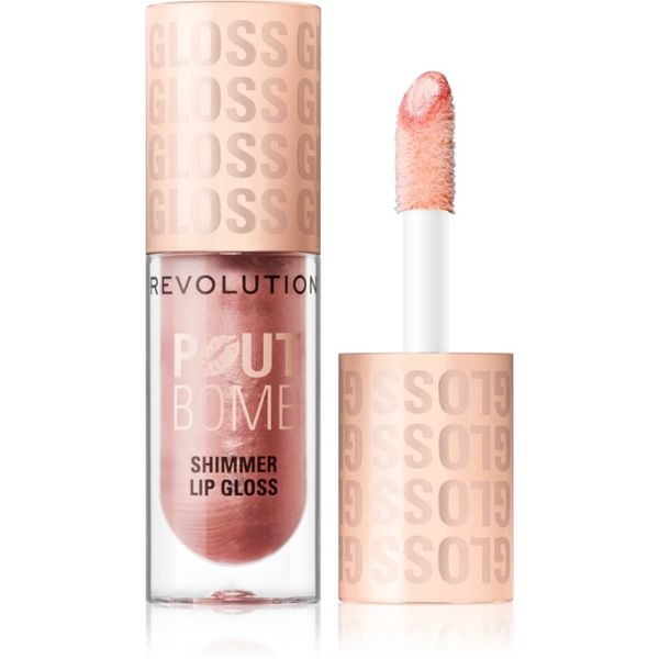 Makeup Revolution Makeup Revolution Shimmer Gloss блясък за устни с блестящи частици цвят Shine Pink 4.5 мл.