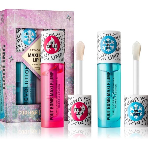 Makeup Revolution Makeup Revolution Xmass 2024 Maxi Plump подаръчен комплект за устни цвят Cool As Ice and Hot As Chilli 1 бр.
