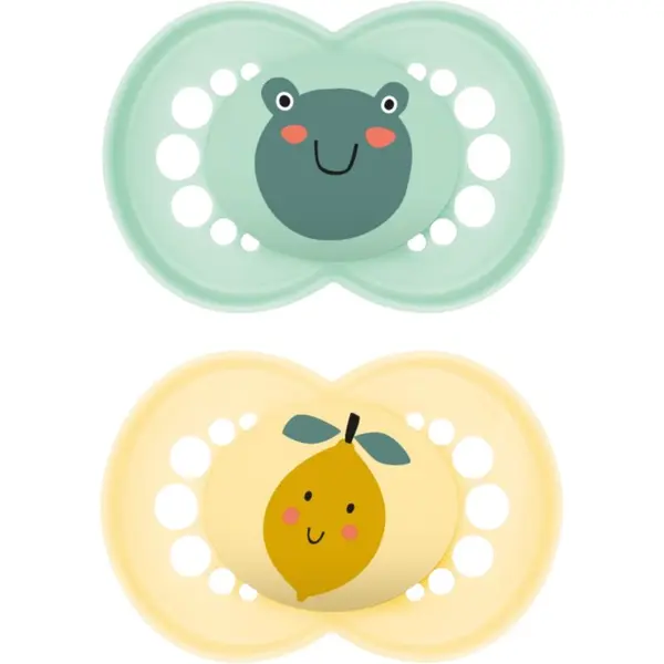 MAM MAM Original 6+ months биберон Mint/ Yellow 2 бр.