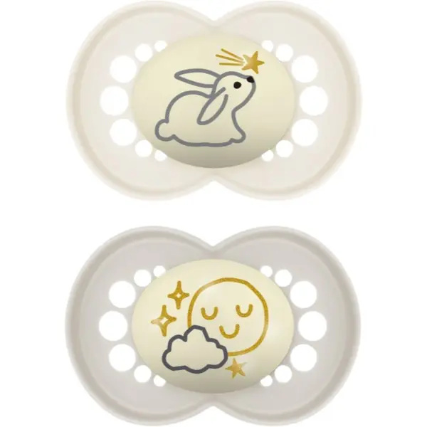 MAM MAM Original Night 16m+ биберон Grey/ Beige 2 бр.