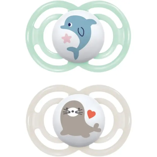 MAM MAM Perfect 6+ months биберон Mint/ Grey 2 бр.