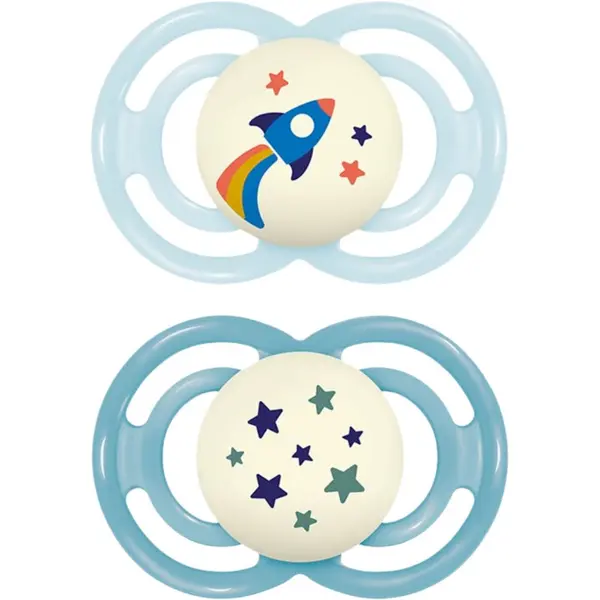 MAM MAM Perfect Night 16m+ биберон Blue/ Turquoise 2 бр.