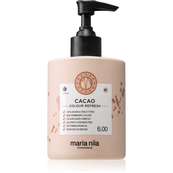 Maria Nila Maria Nila Colour Refresh Cacao нежна подхранваща маска без перманентни цветови пигменти издържа 4 – 10 измивания 6.00 300 мл.
