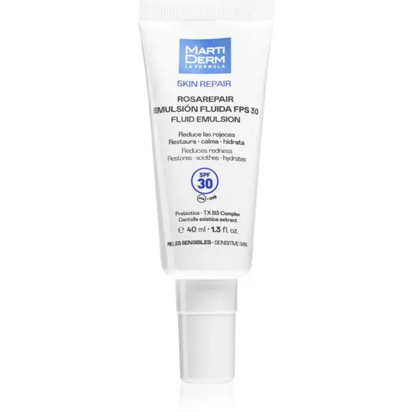 MartiDerm MartiDerm Skin Repair Rosarepair Fluid Emulsion SPF 30 хидратиращ флуид против зачервяване на кожата SPF 30 40 мл.