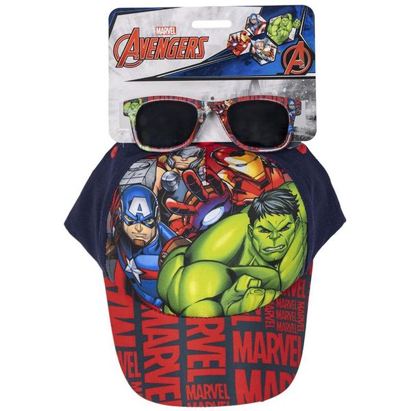 Marvel Marvel Avengers Set Cap & Sunglasses комплект за деца 3+ years Size 53 cm 1 бр.