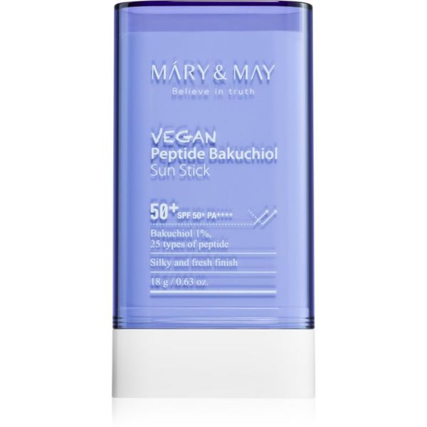 MARY & MAY MARY & MAY Peptide Bakuchiol Sun Stick слънцезащитен крем в стик с анти-бръчков ефект SPF 50+ 18 гр.