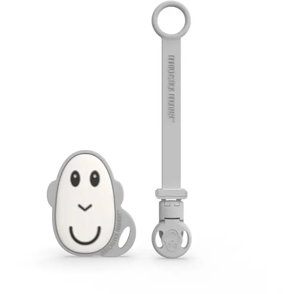 Matchstick Monkey Matchstick Monkey Flat Face Teether & Soother Clip подаръчен комплект за деца Grey