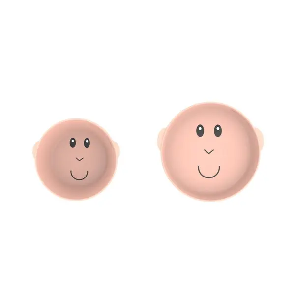 Matchstick Monkey Matchstick Monkey Monkey Plate & Bowl комплект за хранене за деца Dusty Pink 1 бр.