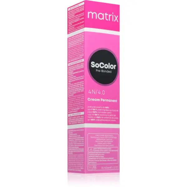 Matrix Matrix SoColor Pre-Bonded перманентната боя за коса за прикриване на побелелите участъци цвят 4N 90 мл.
