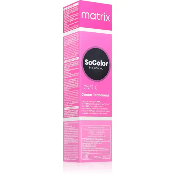 Matrix Matrix SoColor Pre-Bonded перманентната боя за коса за прикриване на побелелите участъци цвят 7N 90 мл.