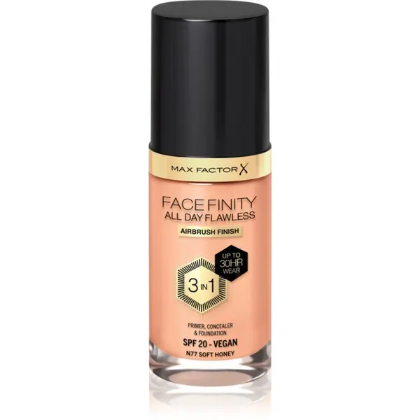 Max Factor Max Factor Facefinity All Day Flawless дълготраен фон дьо тен SPF 20 цвят 77 Soft Honey 30 мл.