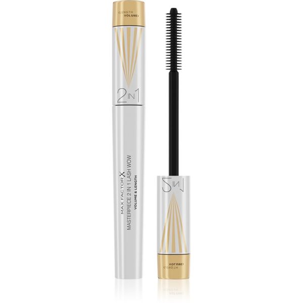 Max Factor Max Factor Masterpiece Lash Wow спирала за удъжаване, извиване и обем с четка 2 в 1 цвят Black 7 мл.