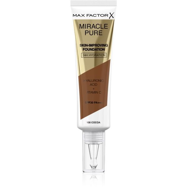 Max Factor Max Factor Miracle Pure Skin дълготраен фон дьо тен SPF 30 цвят 100 Cocoa 30 мл.