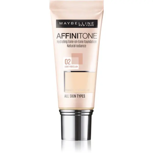 MAYBELLINE NEW YORK MAYBELLINE NEW YORK Affinitone хидратиращ фон дьо тен цвят 02 Light Porcelain 30 мл.
