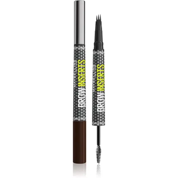 MAYBELLINE NEW YORK MAYBELLINE NEW YORK Brow Inserts маркер за вежди с четка 2 в 1 цвят 06 Black Brown 1.25 мл.