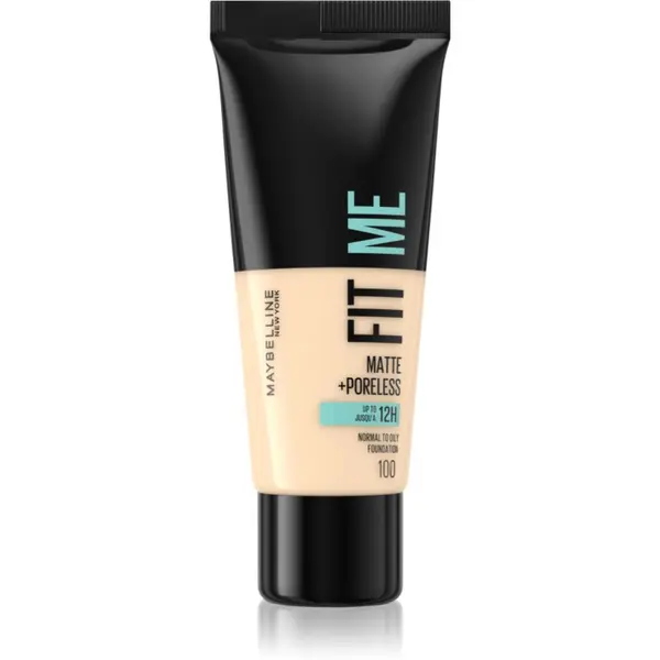MAYBELLINE NEW YORK MAYBELLINE NEW YORK Fit Me! Matte+Poreless матиращ фон дьо тен за нормална към мазна кожа цвят 100 Warm Ivory 30 мл.