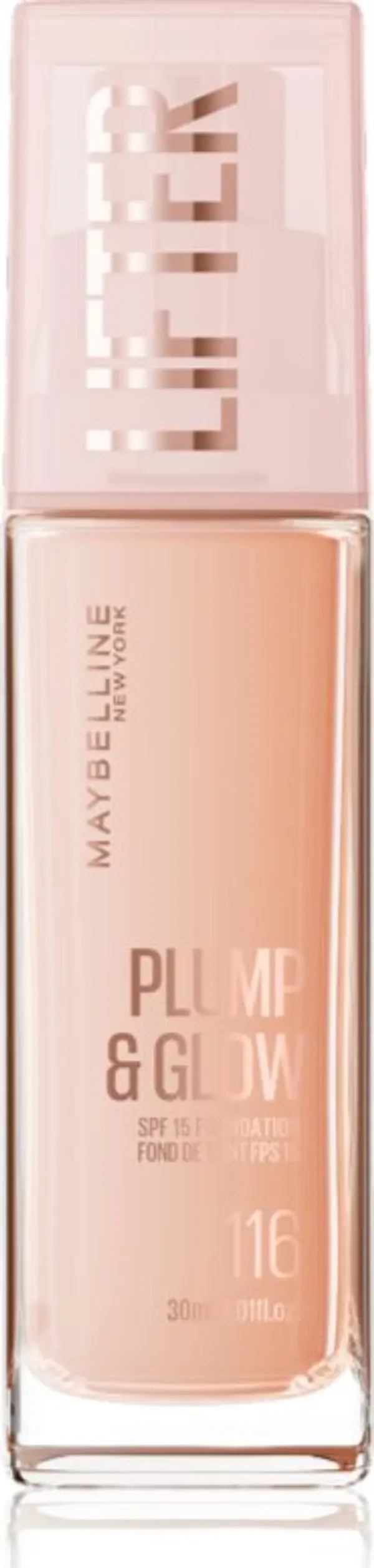 MAYBELLINE NEW YORK MAYBELLINE NEW YORK Lifter Plump & Glow озаряващ фон дьо тен за естествен вид цвят 116 30 мл.