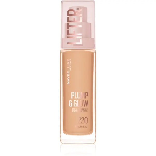 MAYBELLINE NEW YORK MAYBELLINE NEW YORK Lifter Plump & Glow озаряващ фон дьо тен за естествен вид цвят 220 30 мл.
