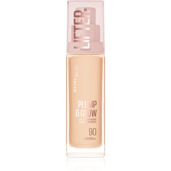 MAYBELLINE NEW YORK MAYBELLINE NEW YORK Lifter Plump & Glow озаряващ фон дьо тен за естествен вид цвят 90 30 мл.
