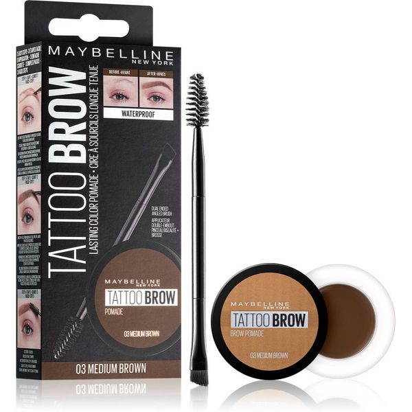 Maybelline Maybelline Tattoo Brow гел-помада за вежди цвят 03 Medium Brown
