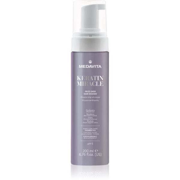 Medavita Medavita Keratin Miracle Frizz Over Hair Mousse стилизираща пяна За коса 200 мл.