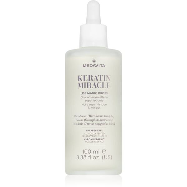 Medavita Medavita Keratin Miracle Liss Magic Drops изглаждаща грижа за блясък и мекота на косата 100 мл.