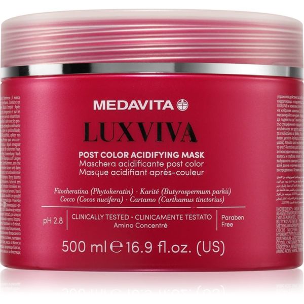 Medavita Medavita LUXVIVA Post Color Acidifying Mask маска-грижа за боядисана коса 500 мл.