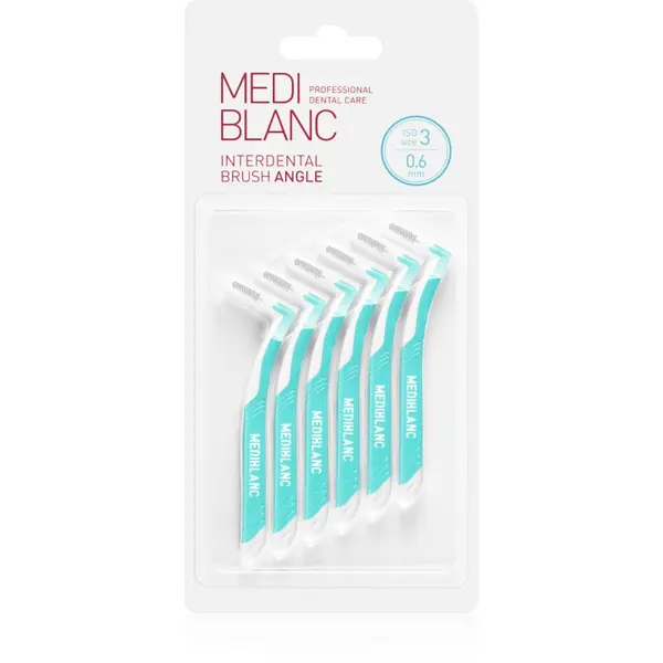 MEDIBLANC MEDIBLANC Interdental Pick-brush Angle междузъбна четка 6 бр. 0,6 mm Blue 6 бр.