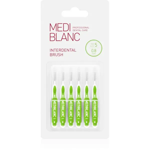 MEDIBLANC MEDIBLANC Interdental Pick-brush междузъбна четка 0,8 mm Green 6 бр.
