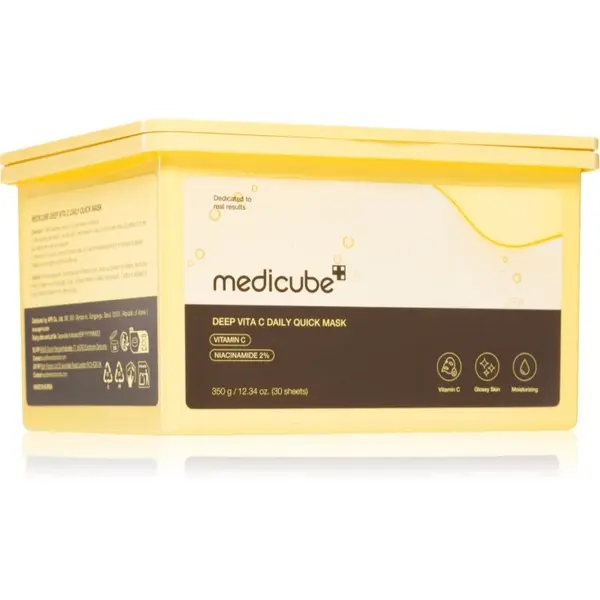 Medicube Medicube Deep Vita C Daily Quick Mask хидратираща платнена маска да уеднакви цвета на кожата голяма опаковка 30 бр.