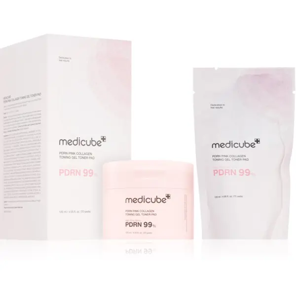 Medicube Medicube PDRN Pink Collagen Toning Gel Toner Pad тонизиращи възглавнички за освежаване и изглаждане на кожата 70 бр.