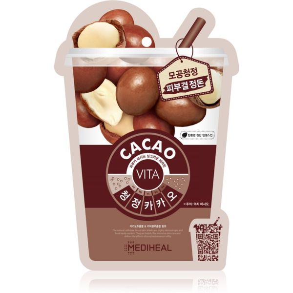 MEDIHEAL MEDIHEAL Vita Mask Cacao платнена маска за стягане на порите и матов ефект 20 мл.
