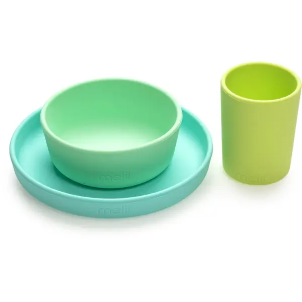 Melii Melii Feeding Set сет за хранене Mint, Blue, Lime