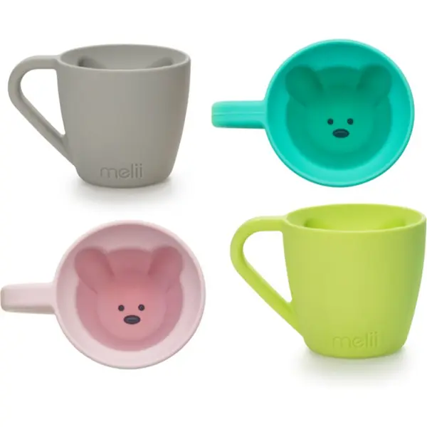Melii Melii Silicone Bear Mug чаша Pink & Purple 2x145 мл.