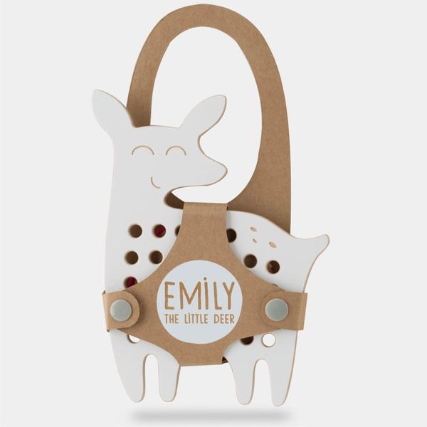 Milin Milin Big Wooden Lacing Toy Little Deer Emily играчка за подреждане 18 cm x 13 cm x 0,7 cm 1 бр.
