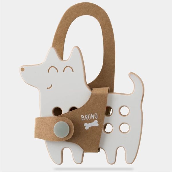 Milin Milin Small Wooden Lacing Toy Dog играчка за подреждане 10 cm x 10 cm x 0,7 cm 1 бр.