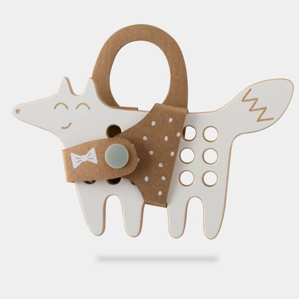 Milin Milin Small Wooden Lacing Toy Fox играчка за подреждане 15 cm x 8,5 cm x 0,7 cm 1 бр.