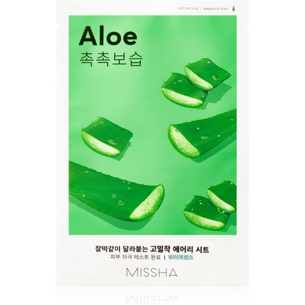 Missha Missha Airy Fit Aloe платнена маска за лице с хидратиращ и успокояващ ефект 19 гр.