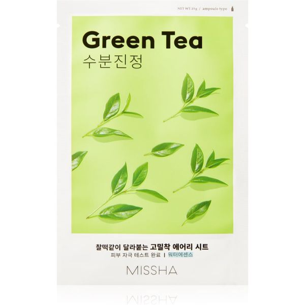 Missha Missha Airy Fit Green Tea успокояваща платнена маска със зелен чай 19 гр.