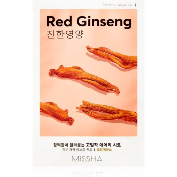 Missha Missha Airy Fit Red Ginseng платнена маска с хидратиращ и ревитализиращ ефект 19 гр.