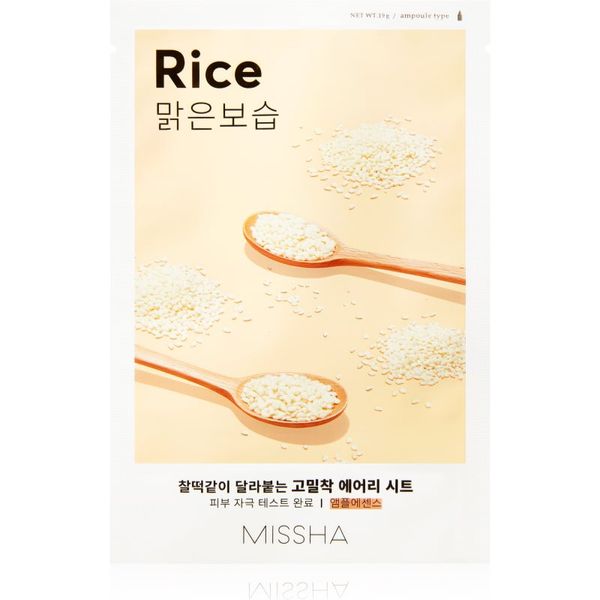 Missha Missha Airy Fit Rice платнена маска с почистващ и освежаващ ефект 19 гр.