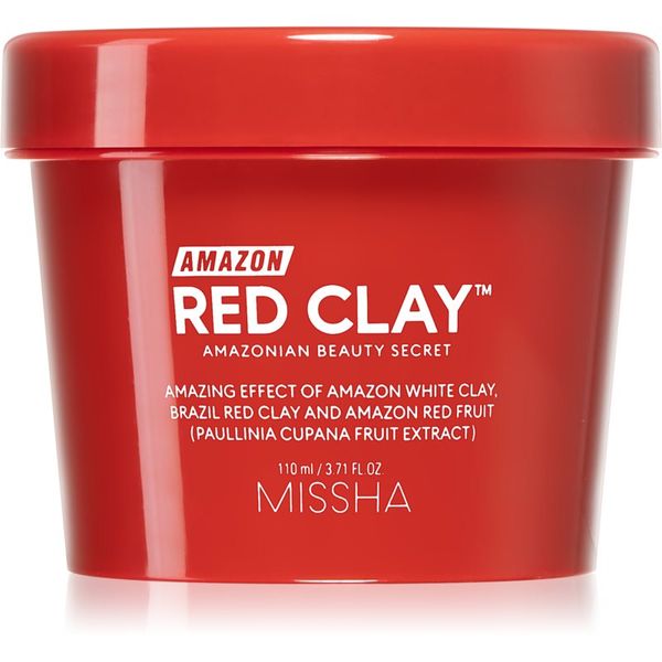 Missha Missha Amazon Red Clay™ почистваща маска за редуциране на кожния себум и минимизиране на порите с глина 110 мл.