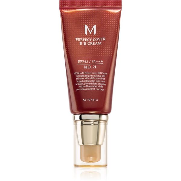 Missha Missha M Perfect Cover ББ крем с висока UV защита цвят No. 21 Light Beige SPF42/PA+++ 50 мл.