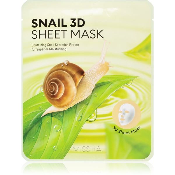 Missha Missha Snail платнена маска с почистващ и освежаващ ефект с екстракт от охлюв 23 гр.