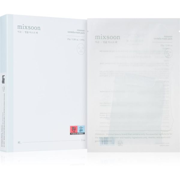 mixsoon mixsoon Centella успокояваща платнена маска възстановяващ кожната бариера 5x25 гр.