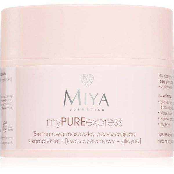 MIYA Cosmetics MIYA Cosmetics myPUREexpress почистваща маска за редуциране на кожния себум и минимизиране на порите 50 гр.