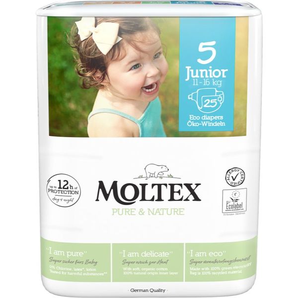 Moltex Moltex Pure & Nature Junior Size 5 еднократни ЕКО пелени 11-16 kg 25 бр.