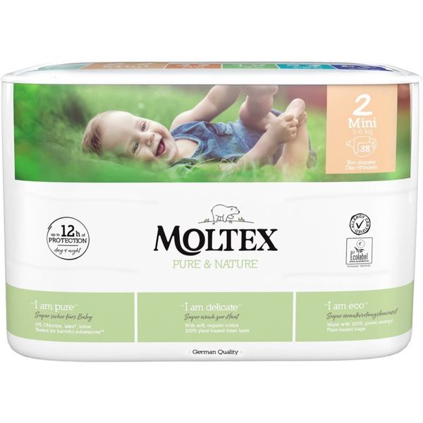Moltex Moltex Pure & Nature Mini Size 2 еднократни ЕКО пелени 3-6 kg 38 бр.